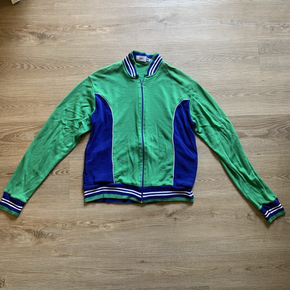 Vintage Izod Lacoste Jacket Medium - Green & Blue